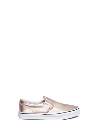 Main View - Click To Enlarge - VANS - 'Classic Metallic' leather kids slip-ons