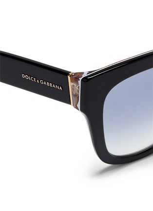 Detail View - Click To Enlarge - - - Sicilian Carretto print interior acetate oversize sunglasses