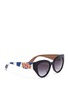 Figure View - Click To Enlarge - - - Sicilian Carretto relief wood temple acetate butterfly sunglasses