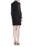 Back View - Click To Enlarge - GUCCI - Cluny lace satin trim dress