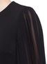 Detail View - Click To Enlarge - GUCCI - Monogram button plissé pleat sleeve tech knit dress