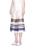 Front View - Click To Enlarge - ERIKA CAVALLINI - 'Keit' multi stripe silk blend culottes