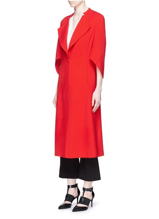Front View - Click To Enlarge - ANIRAC - Funnel sleeve wool-cashmere coat