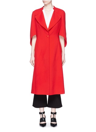 Main View - Click To Enlarge - ANIRAC - Funnel sleeve wool-cashmere coat
