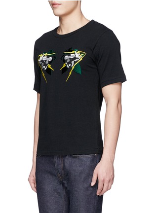 Front View - Click To Enlarge - 73088 - Skull embroidery cotton T-shirt