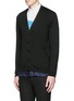 Front View - Click To Enlarge - 73088 - Raw edge cupro underlay cotton cardigan