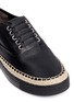 Detail View - Click To Enlarge - ALEXANDER WANG - 'Asher' raffia sole leather sneakers