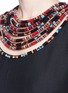 Detail View - Click To Enlarge - VALENTINO GARAVANI - Masai bead embroidery Crepe Couture dress