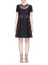 Main View - Click To Enlarge - VALENTINO GARAVANI - Masai bead embroidery Crepe Couture dress