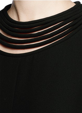 Detail View - Click To Enlarge - VALENTINO GARAVANI - Multi prong neck silk cady crepe kaftan gown