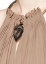 Detail View - Click To Enlarge - VALENTINO GARAVANI - Tribal mask torque neck silk georgette gown