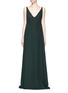 Main View - Click To Enlarge - VALENTINO GARAVANI - Low back V-neck silk cady crepe gown