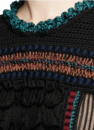 Detail View - Click To Enlarge - VALENTINO GARAVANI - Ruffle frill knot trim silk flare dress
