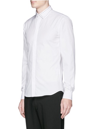 Front View - Click To Enlarge - GIVENCHY - Stud collar cotton poplin shirt