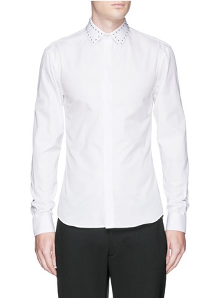 Main View - Click To Enlarge - GIVENCHY - Stud collar cotton poplin shirt