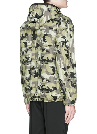 Back View - Click To Enlarge - GIVENCHY - Pixel camouflage print hood jacket