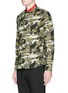 Front View - Click To Enlarge - GIVENCHY - Contrast collar pixel camouflage print shirt