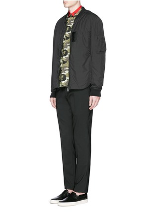 Figure View - Click To Enlarge - GIVENCHY - Contrast collar pixel camouflage print shirt