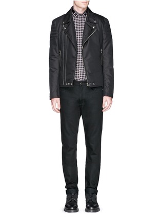 Figure View - Click To Enlarge - GIVENCHY - Star stripe collar check flannel shirt
