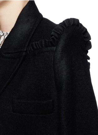Detail View - Click To Enlarge - PREEN BY THORNTON BREGAZZI - 'Sasha' frill shoulder felted wool cape coat