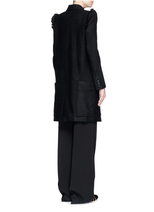 Back View - Click To Enlarge - PREEN BY THORNTON BREGAZZI - 'Sasha' frill shoulder felted wool cape coat