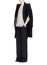 Figure View - Click To Enlarge - PREEN BY THORNTON BREGAZZI - 'Sasha' frill shoulder felted wool cape coat