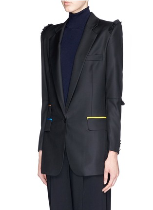 Front View - Click To Enlarge - PREEN BY THORNTON BREGAZZI - Frill wool blazer