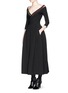 Figure View - Click To Enlarge - PREEN BY THORNTON BREGAZZI - 'Astrid Ted' lace-up V-neck midi dress