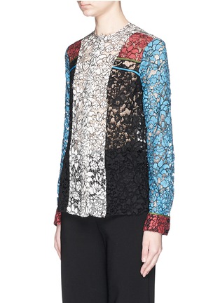 Front View - Click To Enlarge - PREEN BY THORNTON BREGAZZI - 'Adrienne' lace panel blouse