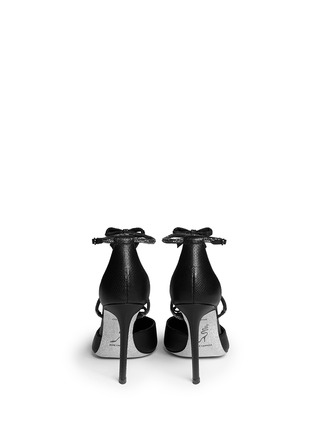 Back View - Click To Enlarge - RENÉ CAOVILLA - Strass pavé bow snake effect leather pumps