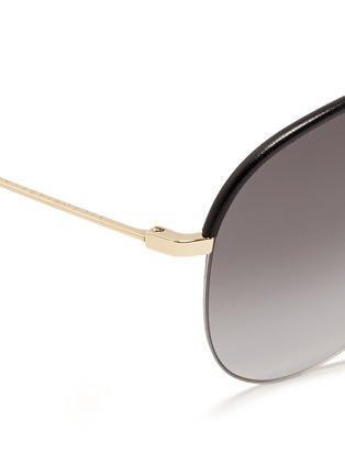 Detail View - Click To Enlarge - VICTORIA BECKHAM - 'Classic Victoria' leather brow bar aviator sunglasses