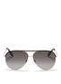 Main View - Click To Enlarge - VICTORIA BECKHAM - 'Classic Victoria' leather brow bar aviator sunglasses
