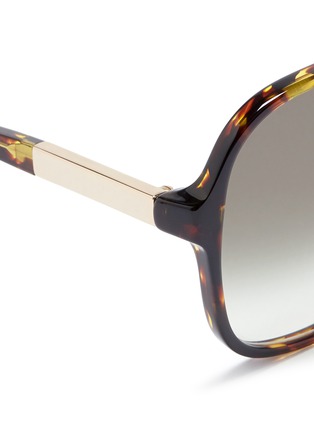 Detail View - Click To Enlarge - VICTORIA BECKHAM - 'Feminine' tortoiseshell acetate oversize square sunglasses