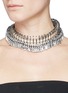 Figure View - Click To Enlarge - VENNA - Chain link resin pearl crystal fringe necklace