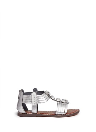 Main View - Click To Enlarge - SAM EDELMAN - 'Galina' junior jewelled metallic sandals