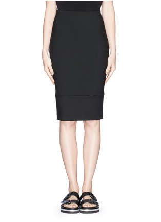 Main View - Click To Enlarge - ELIZABETH AND JAMES - 'Eden' ladder stitch embroidery pencil skirt