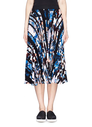 Main View - Click To Enlarge - ELIZABETH AND JAMES - 'Caident' abstract print pleat skirt