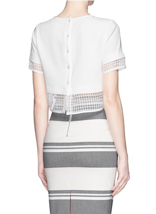 Back View - Click To Enlarge - ELIZABETH AND JAMES - 'Voula' organza gridwork crepe cropped top