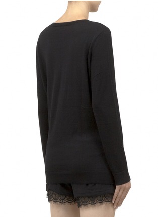 Back View - Click To Enlarge - SANDRO - 'Secret' zip detail wool-cashmere pullover