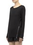 Front View - Click To Enlarge - SANDRO - 'Secret' zip detail wool-cashmere pullover