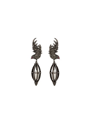 Main View - Click To Enlarge - AISHWARYA - Diamond pearl silver gold cage drop earrings