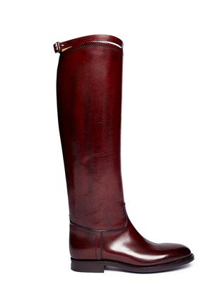 Main View - Click To Enlarge - ALBERTO FASCIANI - Top strap leather riding boots