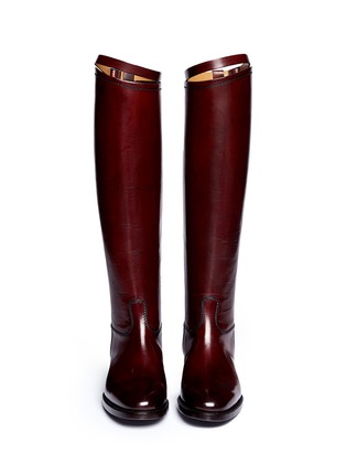 Figure View - Click To Enlarge - ALBERTO FASCIANI - Top strap leather riding boots