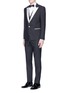 Figure View - Click To Enlarge - - - 'Martini' contrast repp trim 3-piece suit