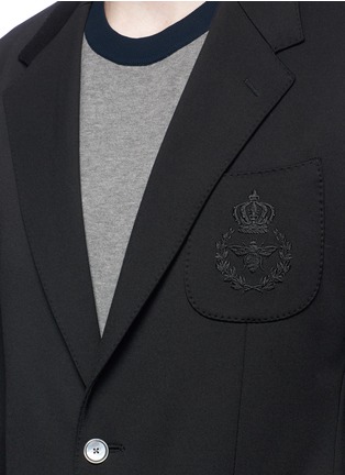 Detail View - Click To Enlarge - - - Crown and bee crest embroidered soft blazer