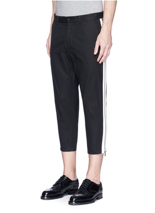 Front View - Click To Enlarge - - - Contrast zip outseam cropped skinny pants