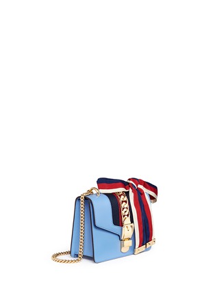 Figure View - Click To Enlarge - GUCCI - 'Sylvie' mini chain web leather crossbody bag