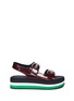 Main View - Click To Enlarge - MULBERRY - Stripe platform buckled leather sandals