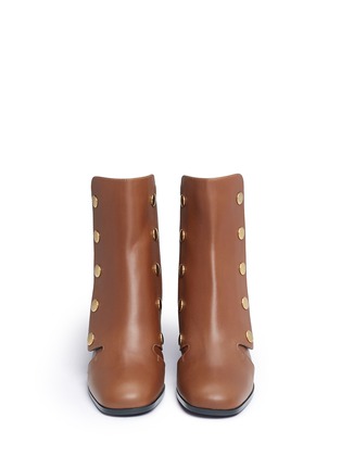Front View - Click To Enlarge - MULBERRY - 'Marylebone' press stud leather boots