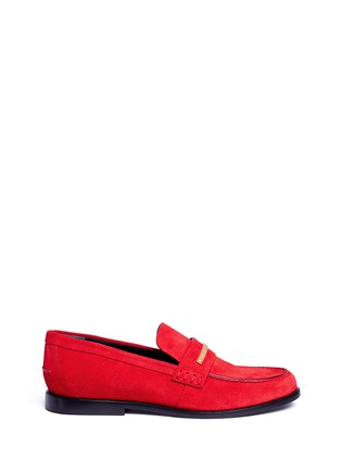 Main View - Click To Enlarge - MULBERRY - 'Cambridge bar' suede loafers